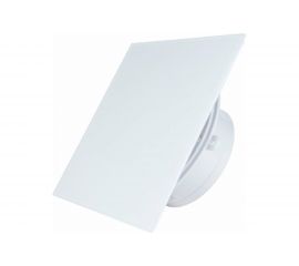 Вытяжной бесшумный вентилятор для ванной MMOTORS JSC ММР 100 стекло белый глянец, тонкий 0771 