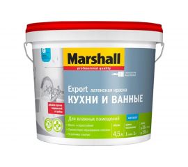 Краска MARSHALL ДЛЯ КУХНИ И ВАННОЙ влагостойкая интерьерная, баз BW 4,5л 5248868 