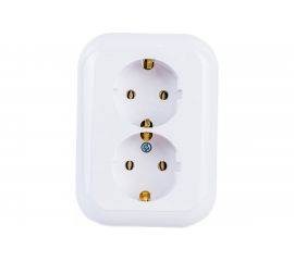 Розетка Bylectrica 2-местная СУ с заз.конт., серия ГАРМОНИЯ, белый, РС16-239 