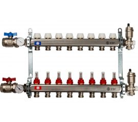 Коллектор из нержавеющей стали в сборе с расходомерами STOUT 8 выходов SMS 0907 000008 