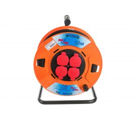 Кабельный однофазный удлинитель MTG на катушке ПВX, 4X220В MT252В H05VV-F 3x2,50мм2 50м 9957 