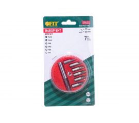 Набор бит (25 мм; 6 шт.) в круглом картридже + адаптер (60 мм) FIT 57621 