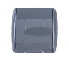 Розетка TDM 2П+3 открытой установки IP54 16А с крышкой серая "Селигер" SQ1818-0113 