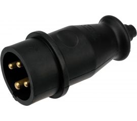 Переносная влагозащищенная вилка REXANT 3Р+РЕ, 32 А, IP44, каучук 111-006 