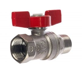 Шаровой кран Giacomini R254D 1/2, внутренняя/наружная, ручка-бабочка красная, хромированный R254X003 