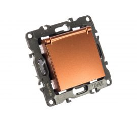 Розетка с крышкой ЭРА 12210314 2PE Schuko, со шторками, 16A/250В, IP20, Б0019329 