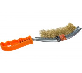 Металлическая изогнутая зачистная щетка с пластиковой ручкой АвтоDело 44012 
