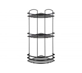 Полка в ванную TEKNO-TEL LM009B угловая, 3 яруса, черный матовый 00-00002892 