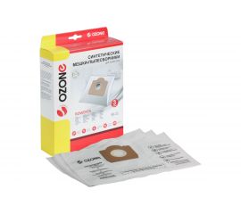 Мешки-пылесборники оригинальные синтетические OZONE (3 шт.) тип Rowenta ZR 815 M-11 