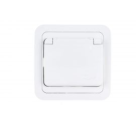 Розетка с крышкой, белая Makel Mimoza 12009 