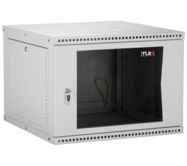 Настенный разборный шкаф TLK 19, 9U, стеклянная дверь, серый TWI-096045-R-G-GY 