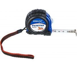Рулетка (3 м x 16 мм, обрезиненный корпус) КОБАЛЬТ Вектор 247-224 