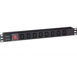 Блок розеток ExeGate ServerPro PDU-19H808 Al-8C13-C14-SW, 19,1U, Алюминий, 8 IEC 320 C13, С14 280854 