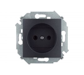Розетка Simon без заземления, 16А, 250В, винтовой зажим, графит 1591431-038 