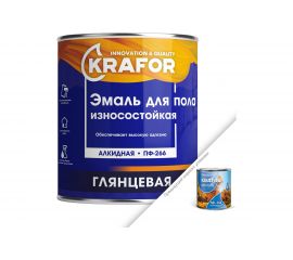 Эмаль KRAFOR ПФ-266 красно-коричневая 1,9 КГ 6 26031 