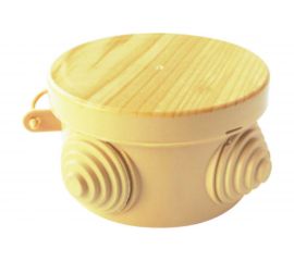 Распаячная коробка Урал ПАК для открытой проводки под светлое дерево 85*40 (круглая), 4 входа ( герм.), IP54, (32) КО-81001085-032 