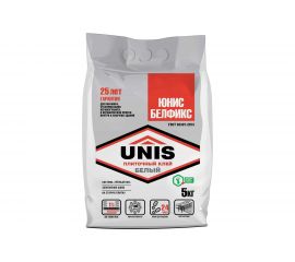 Плиточный клей UNIS БЕЛФИКС белый, 5 кг 4607005181718 