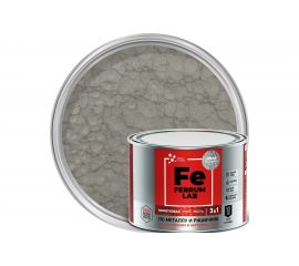 Грунт-эмаль по ржавчине 3 в 1 ЯРОСЛАВСКИЕ КРАСКИ FERRUM LAB молотковая, серая, банка 0,4 л 213545 