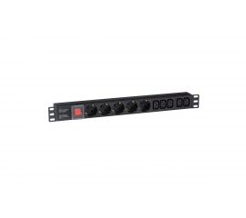 Блок розеток ExeGate ServerPro.PDU-19H008.Al-5C135S-C14-SW 19 1U алюминий 5 IEC 320 C13 5Schuko С14.280866 