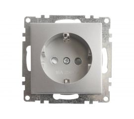1-местная розетка STEKKER с заземлением (механизм), GLS16-7110-03, 250В, 16А с защитной шторкой, серия Катрин, 39582 