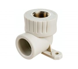 Угольник с креплением RTP PN25 комбинированный, внутренняя резьба D25х1/2 мм, серая 15918 