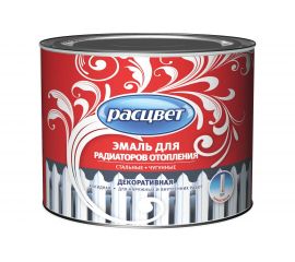 Алкидная эмаль Расцвет для радиаторов отопления, для наружных и внутренних работ, белая, 0.5 кг 65141 