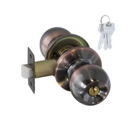 Ручка-защелка НОРА-М NEW стар.медь ЗШ-01 ключ/фикс. 15684 