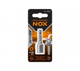 Ключ-насадка магнитная NUT SETTER (8x48 мм; карта) NOX 558001 