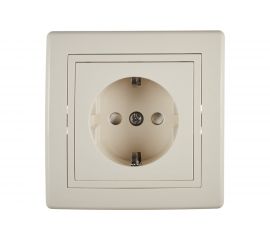 Розетка Aling-conel PRESTIGE 16A 250В с фарфоровой вставкой и защитой, бежевая 601.999 113026 