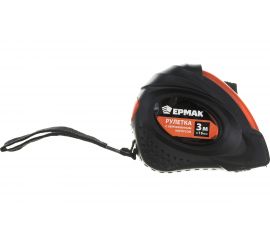 Рулетка ЕРМАК с обрезиненным корпусом, 3м х 16мм 658-087 