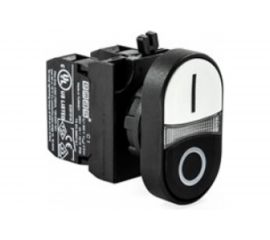 Нажимная кнопка Emas сдвоенная чёрно-белая, 250 В AC, 4 А CP102K20HB 