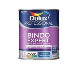 Краска для потолка и стен DULUX BINDO EXPERT, глубокоматовая, белая, база BW 1л 5322518 