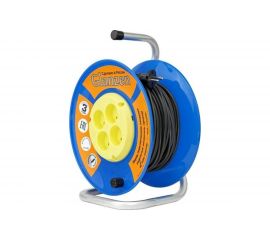 Силовой удлинитель на катушке Glanzen 4 гнезда ПВС 2x0,75 арт. EB-50-014 00-00006725 