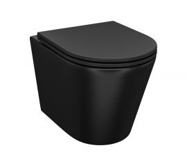 Подвесной унитаз IDDIS Calipso безободковый, чёрный матовый CALR3BMi25 
