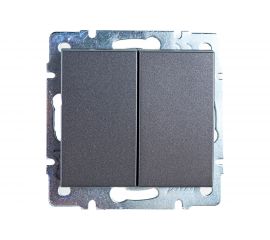 Двойной выключатель LEZARD RAIN цв. черный графит матовый 703-4188-101 