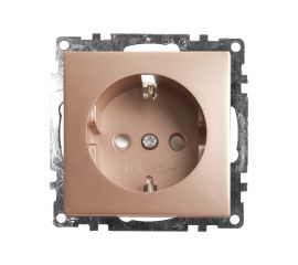 1-местная розетка STEKKER с заземлением (механизм), GLS16-7110-02, 250В, 16А с защитной шторкой, серия Катрин, 39596 