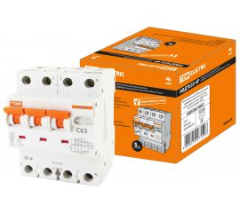 Автоматический выключатель дифференциального тока TDM 63S 4P3P+N C63 300мА 6кА тип АС SQ0202-0051 