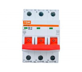 Автоматический выключатель ВА47-29 (3Р; 2 А; 4.5 кА; В) TDM SQ0206-0034 