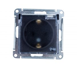 Розетка Schneider Electric AtlasDesign Aqua Карбон, с заземлением, со шторками, с прозрачной крышкой, 16А, IP44 ATN441046 