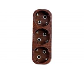 Блок TDM на 3 гнезда 2П З плоский 16А 250B Эко бук SQ1806-0081 