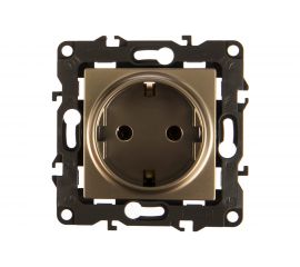 Розетка ЭРА 12-2001-04 2P E Schuko, 16A-250В, IP20, без м.лапок, 12, шампань Б0014684 