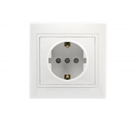 Розетка Smartbuy 1-местная с заземлением 16А белая с защитными шторками Венера SBE-01w-16-S1-1Z 