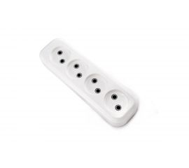 Колодка (розетка удлинителя) LUX У4-0 4-местная, без заземления, 250В 10А 4606400416609 