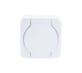 Розетка Lezard VIOLA с заземлением, с крышкой, керамика белый 751-0200-123 