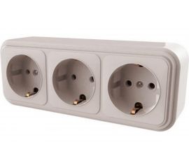 Розетка duwi о/п с з/к 3-местная серия Palazzo, слоновая кость 26413 2 