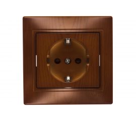 Розетка с защитой от детей Lezard, MIRA, керамика, сосна, 701-0801-124 