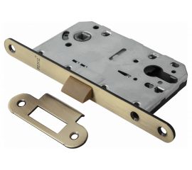 Замок РЕНЦ под цилиндр с полиамидным язычком PALOMA, межосевое расстояние 85 мм, бронза античная INLB 85 PL AB 