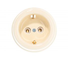 Керамическая розетка Interior Electric с/з, слоновая кость, серия АРБАТ РК003 