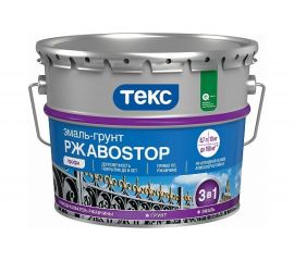 Грунт-эмаль по ржавчине 3 в 1 ТЕКС Ржавоstop (серая; 10 кг) 53487 