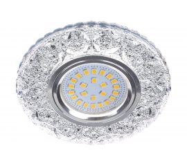 Встраиваемый светильник Ecola MR16 LD7040 GU5.3 с подсветкой Бабочки Прозрачный/Хром 25x95 FT16CBEFB 